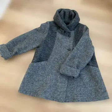 울 혼방 그레이 코트