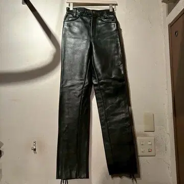 반손 VANSON Leathers 가죽 팬츠 W27 블랙