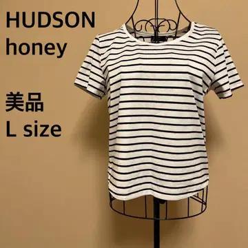 [ 새상품급 ] HUDSON honey/반팔 T셔츠/보더/화이트/블랙