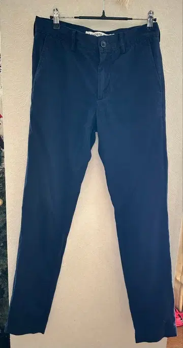 LACOSTE 슬림핏 치노 팬츠 네이비