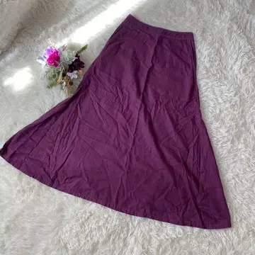 LA MARINE FRANCAISE 퍼플 플레어 스커트 버튼 포함 0