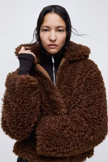 브라운 보아 자켓 M