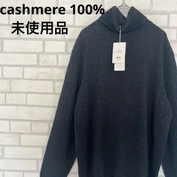 미사용품 유니클로 터틀넥 니트 다크 그레이 하이넥