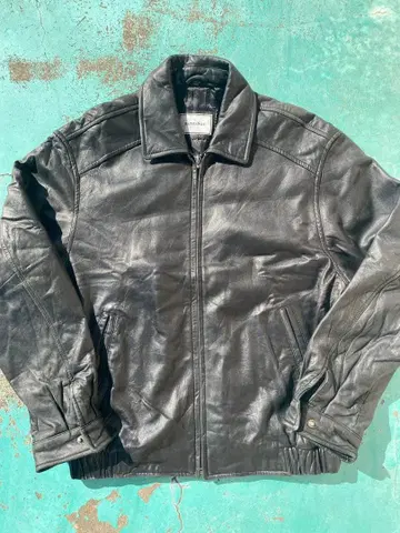 빈티지 레더 재킷 블랙