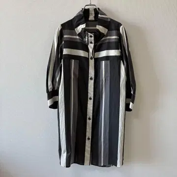 스트라이프 셔츠 원피스 튜닉 히로코코시노 7부 소매