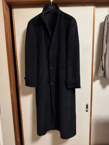 MEN'S TENORAS 스탠드 카라 롱 코트 수리 알파카