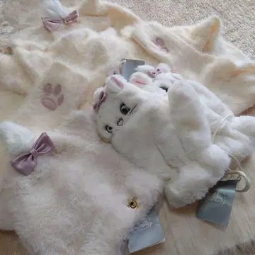 디즈니 마리 후드티 니트 모자 장갑