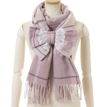 리즈리사 체크 리본 스톨