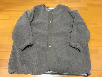 merci 퀼트 보아 롱 블루종 그레이지