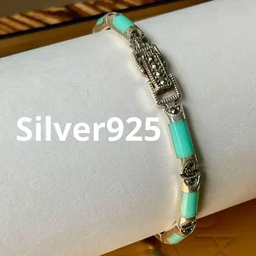 [새상품] 실버 925 마카사이트 팔찌 터콰이즈 컬러 25