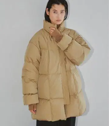 투데이풀 베이지 스탠드 카라 다운 자켓 36