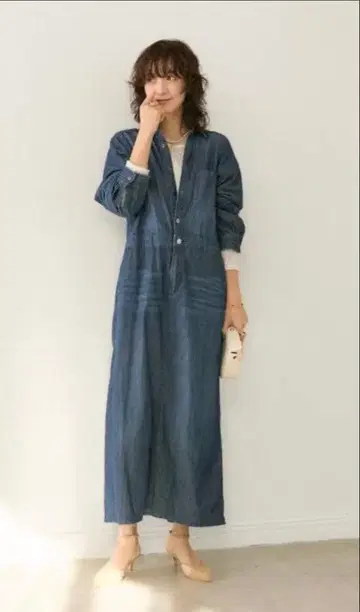 리브로도와 데님 롱 원피스