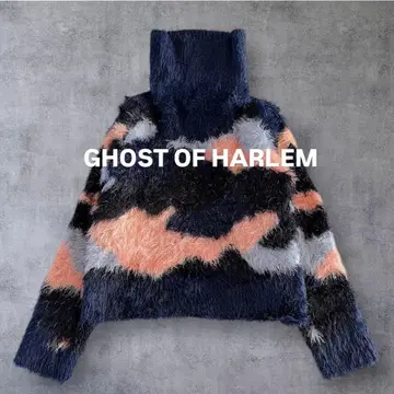 5 [미사용] 고스트 오브 할렘 샤기 터틀넥 니트 y2k