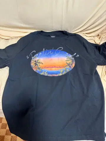 후지이 카제 Feelin' Good T셔츠 블랙 남성용 S사이즈