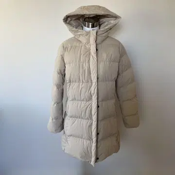 TOPVALU 후드 부착 베이지 다운 코트