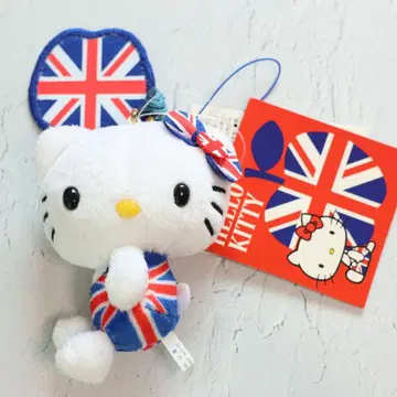 [ 초레어 ] 헬로키티 유니언 잭 스트랩 택 포함 마스코트