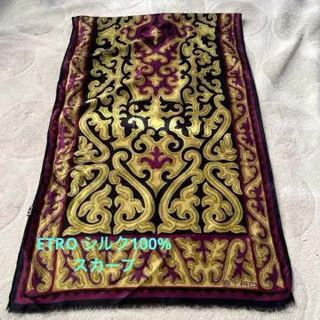 ETRO 바로크 패턴 스카프 실크 100%