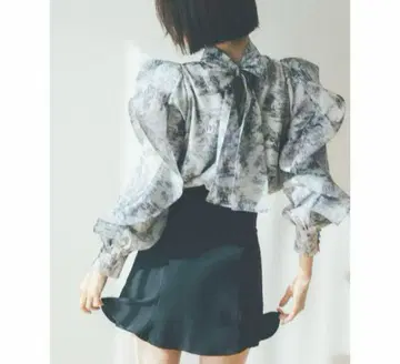 snidel 오간자 시스루 블라우스