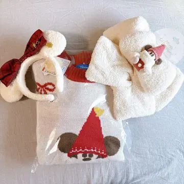 릴린린 스웨터 머리띠 머플러 세트 디즈니 크리스마스