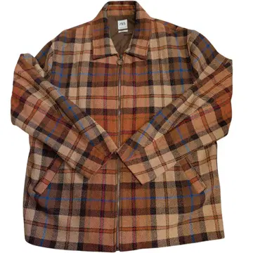 ZARA 체크 무늬 자켓 블루종