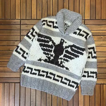 90s 빈티지 카우친 니트 풀오버 썬더버드