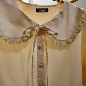 아이보리 L 사이즈 [쿠틸과 레트로] 코튼 레이스 옷깃 티어드 원피스