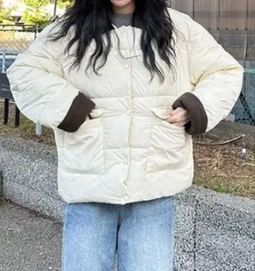 코듀로이 컬러 패딩 점퍼 L