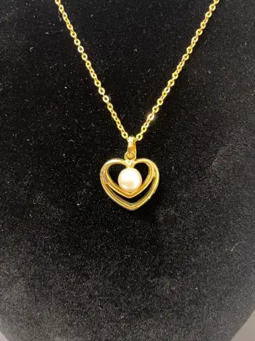 하트형 펄 골드 목걸이