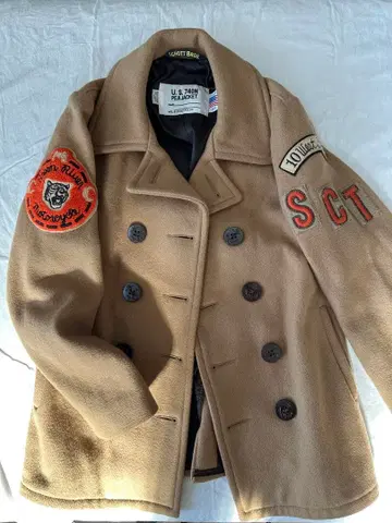 Schott 740N 피 코트 34 커스텀 단품 사가라 와펜 새상품급