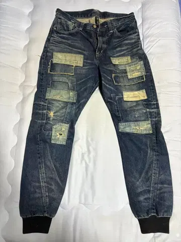 [ glamb 그램/언플러그드 사루엘 데님 ] 밑단 리브