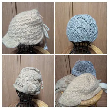 문배트 여성용 햇 3점 세트. 프리 사이즈