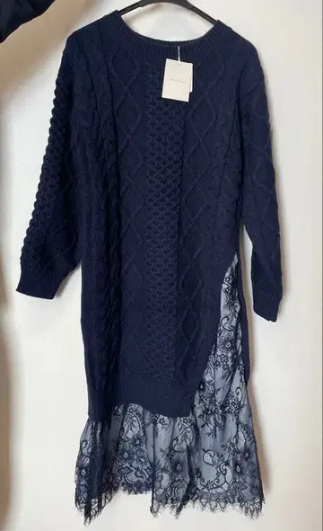 머큐리 듀오 롱 레이스 니트 원피스 프리 사이즈