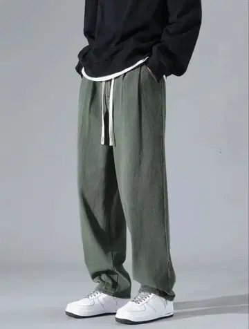 [새상품, 미사용] 올리브 그린 사루엘 팬츠