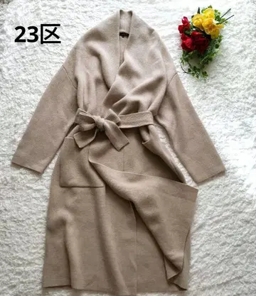 23구 롱 가디건 벨트 포함 울 캐시미어 혼방 38 새상품급