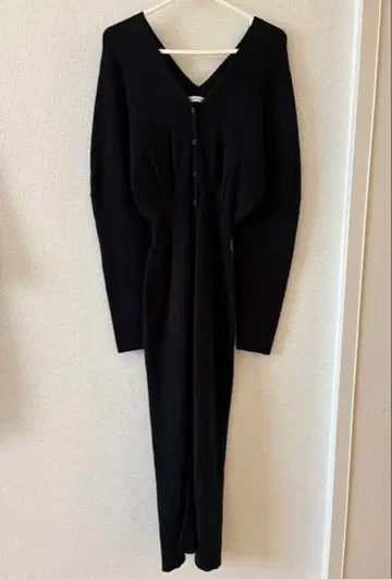 MOUSSY 블랙 니트 롱 원피스