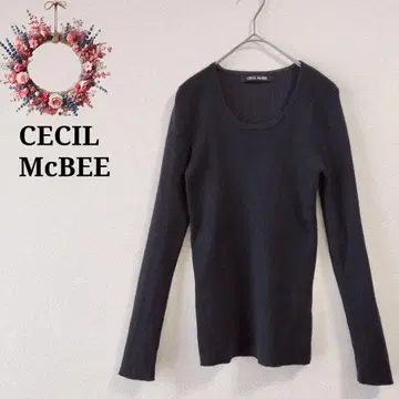 세실 맥비 라메 소재 리브 니트 U넥 예쁜 스웨터 Y2K M