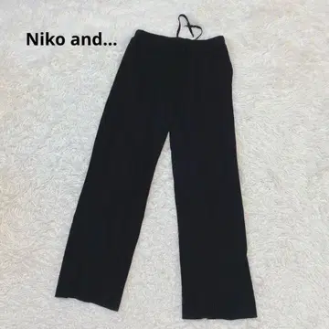 a2096 [니코앤드] 니트 팬츠 블랙 L 이지 러프 캐주얼 새상품급
