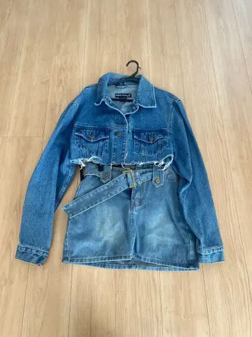 데님 자켓과 스커트 세트