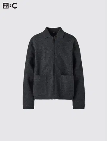 유니클로c 니트 풀집업 자켓
