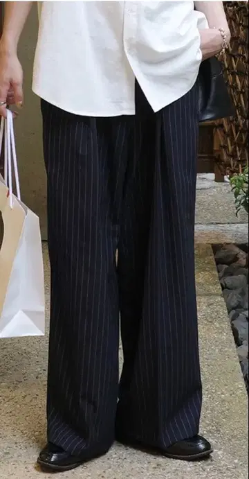 nugu 남성용 스트라이프 스트레이트 슬랙스