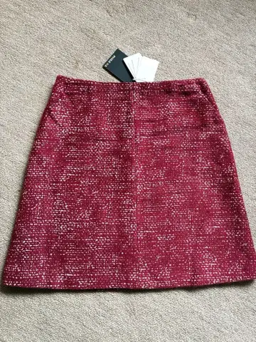 폴카 트위드 사다리꼴 스커트 38