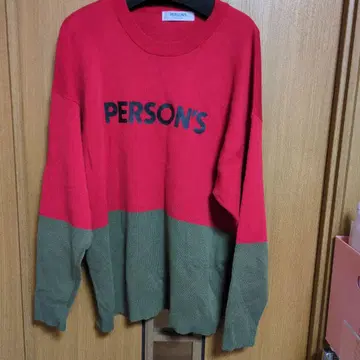 PERSON'S 긴팔 스웨터 NOBUO IKEDA 레드 그린 LL