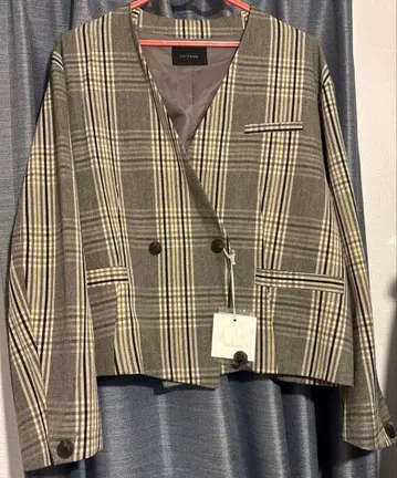 시뇽 chignon 체크 자켓