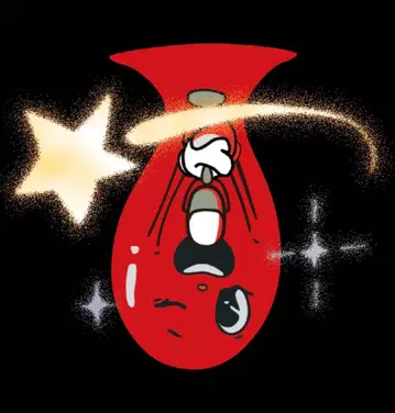 빨간색 꽃병 아크릴 키링