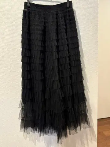 OLIVE des OLIVE 튤 프릴 캉캉 스커트 블랙