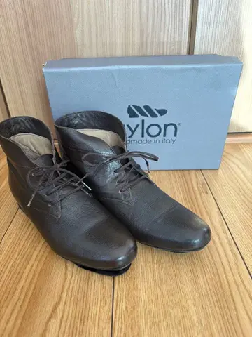 Nylon 이탈리아제 브라운 염소 가죽 부츠 36