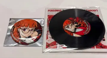 후타바 네비 레코드풍 코스터 + 캔뱃지 페르소나 5 페르콘