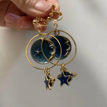 달과 별의 후프 귀걸이