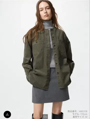 UNIQLO 코듀로이 롱 셔츠 자켓