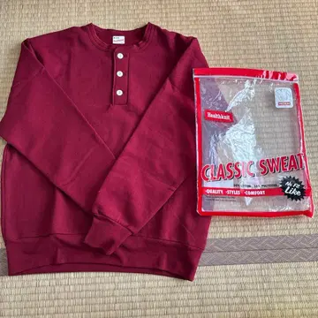 Healthknit 헨리넥 맨투맨 마룬